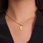 Dear Mommy - Little Roommate - Engraved Baby Feet Necklace with Birthstone