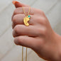 Dear Mommy - Little Roommate - Engraved Baby Feet Necklace with Birthstone