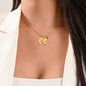 Dear Mommy - Little Roommate - Engraved Baby Feet Necklace with Birthstone