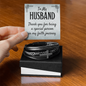 To my Husband - Thank you - Cross Leather Bracelet for Men