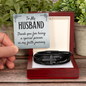 To my Husband - Thank you - Cross Leather Bracelet for Men