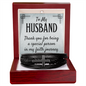 To my Husband - Thank you - Cross Leather Bracelet for Men