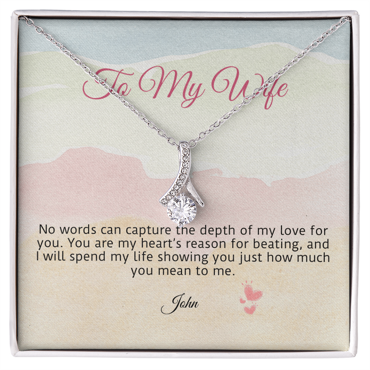 To My Wife - Depth of my Love - Alluring Beauty Gold Necklace for.Women