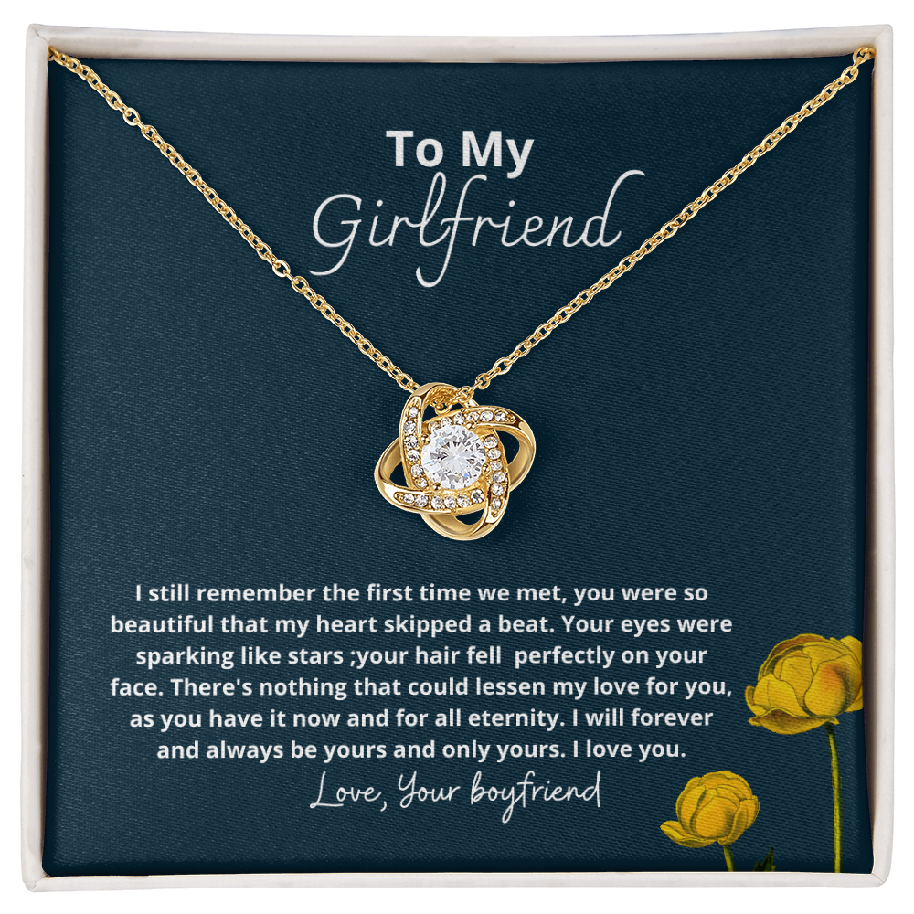 To girlfriend from boyfriend - I'm yours - Love Knot Gold Necklace for Women