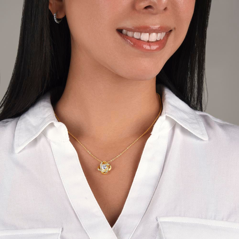 To girlfriend from boyfriend - I'm yours - Love Knot Gold Necklace for Women