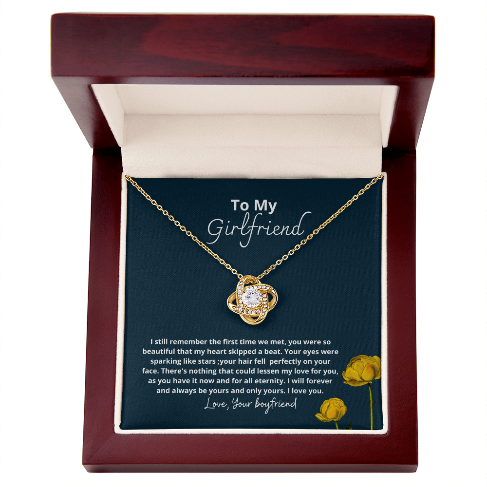 To girlfriend from boyfriend - I'm yours - Love Knot Gold Necklace for Women