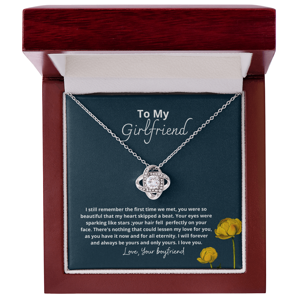 To girlfriend from boyfriend - I'm yours - Love Knot Gold Necklace for Women